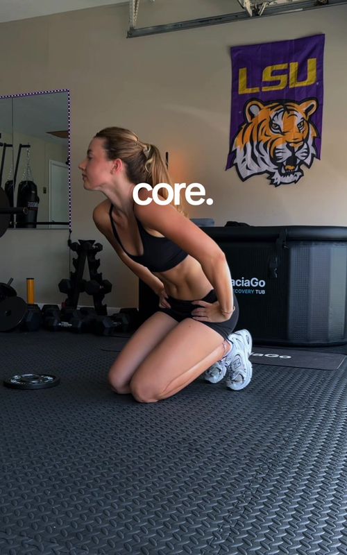 Core workout viral Reel from a 55K-follower account